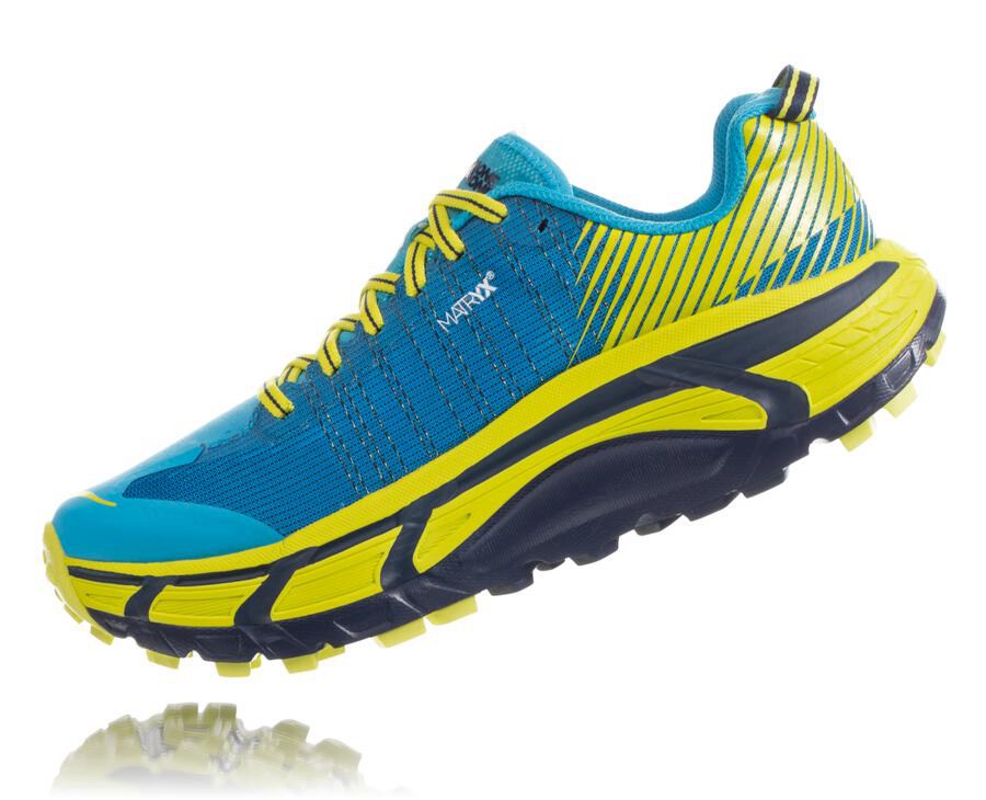 Hoka One One Trail Schoenen Dames - Evo Mafate 2 - Blauw/Groen - NV7601984